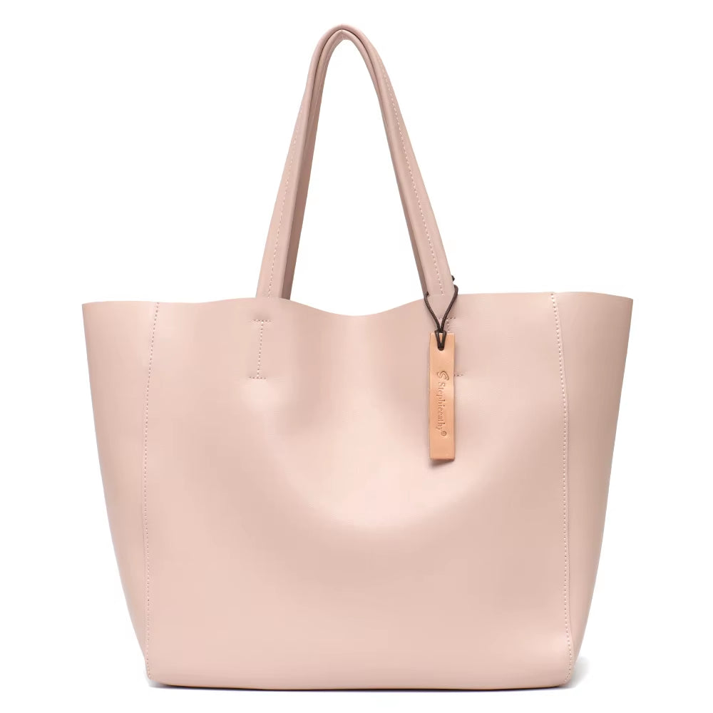 SC Luxury Brand Cow Leather Tote Bags Designer Cowhide Handbags Women Shoulder Bags Fashion Female Large Capacity Liner Bag