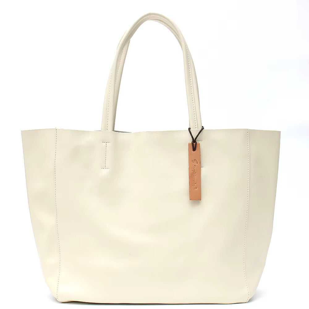 SC Luxury Brand Cow Leather Tote Bags Designer Cowhide Handbags Women Shoulder Bags Fashion Female Large Capacity Liner Bag