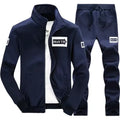 Autumn Men Sportwear Sets Tracksuit Male Outwear Sweatshirts Patchwork Men Hoodies Stand Collar Tracksuit Sets Clothing