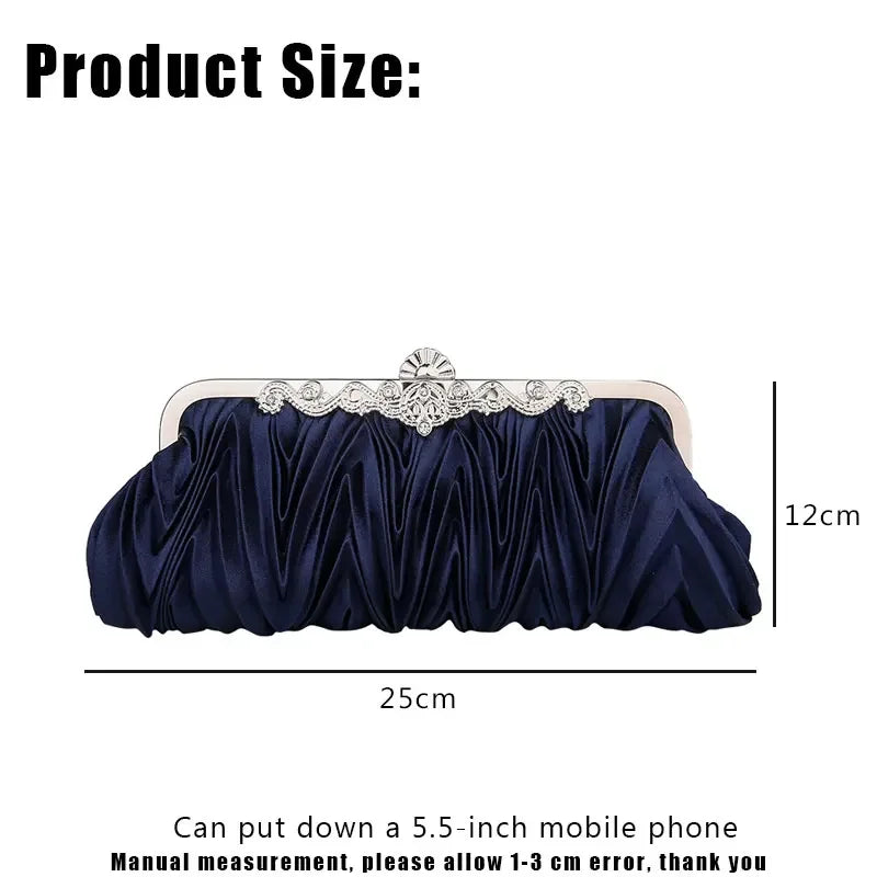 Fashion Women Evening Bag Satin Ladies Luxury Clutches Handbag Banquet Shoulder Bags Party Clutch Bridal Wedding Purse