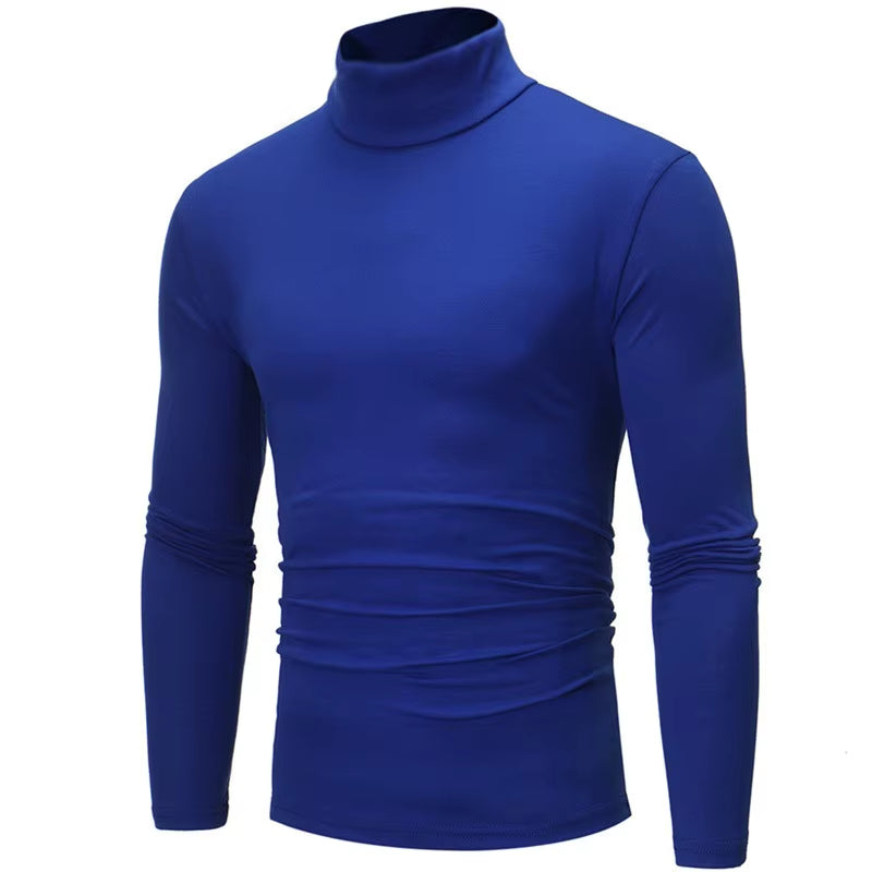 New Thermal Underwear Tops Men'S Casual Slim Turtleneck Bottom Shirt Long Sleeve Basic Tops Autumn Pullover Mock Neck Undershirt