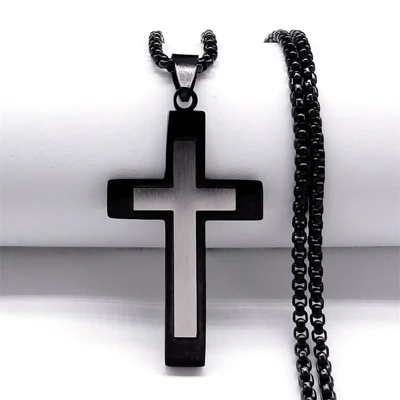 Cross Pendant Stainless Steel Male Necklace for Man Women Gold Color Men'S Chain Necklaces Jewelry Cadenas Para Hombre N6054S02