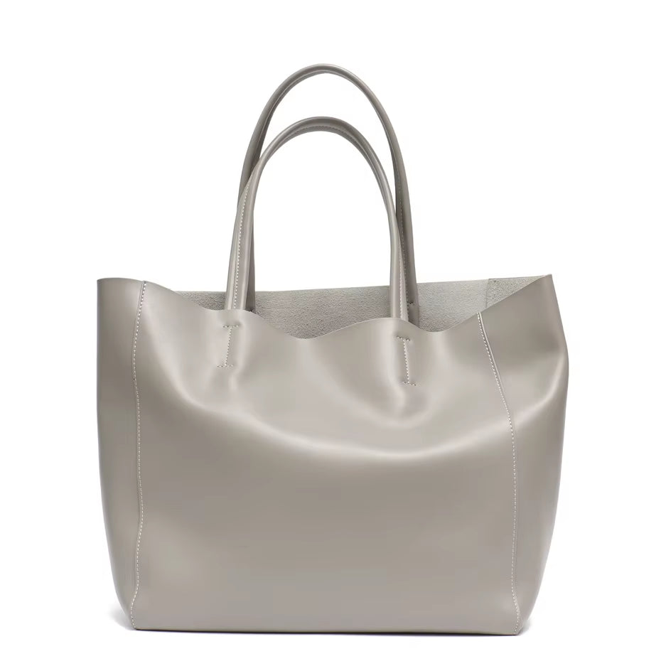 SC Luxury Brand Cow Leather Tote Bags Designer Cowhide Handbags Women Shoulder Bags Fashion Female Large Capacity Liner Bag