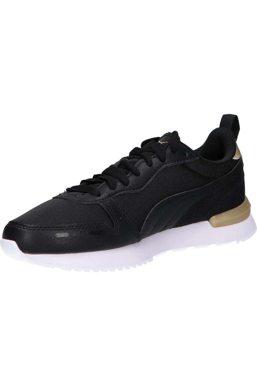 Puma women's casual sneakers in black, made of synthetic leather and canvas, featuring a comfortable textile lining and rubber sole, perfect versatile footwear for all seasons, ideal women shoes for everyday wear.