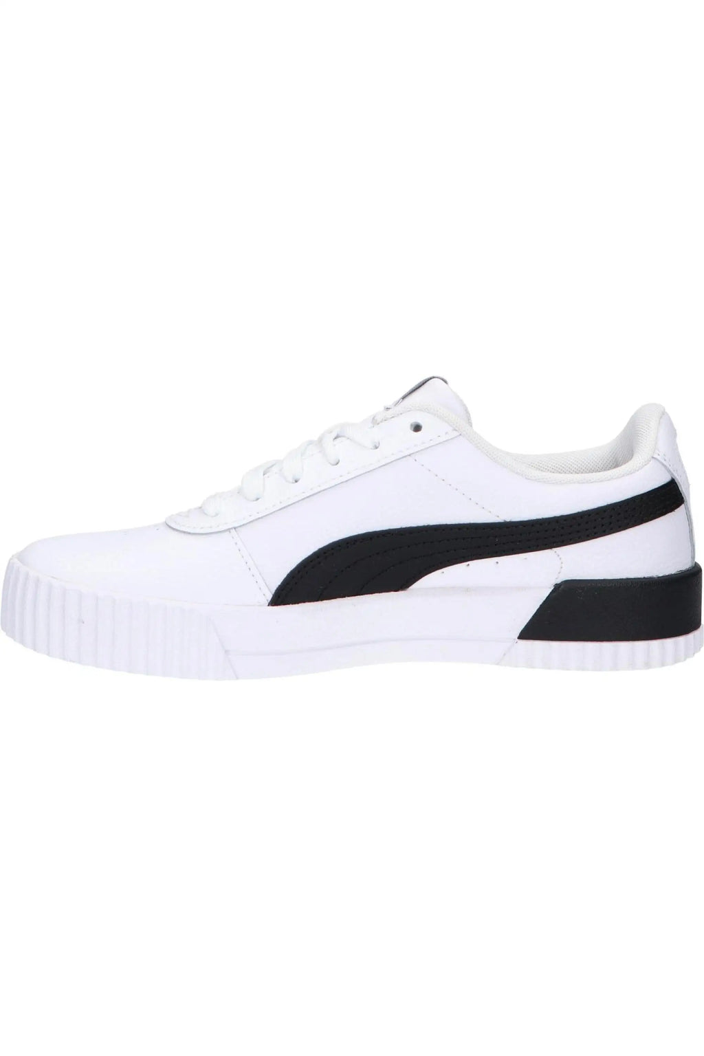 Puma women's casual sneakers in white, made of synthetic leather and textile, featuring a lace-up closure and closed toe, perfect for autumn-spring wear, ideal comfortable shoes for women.