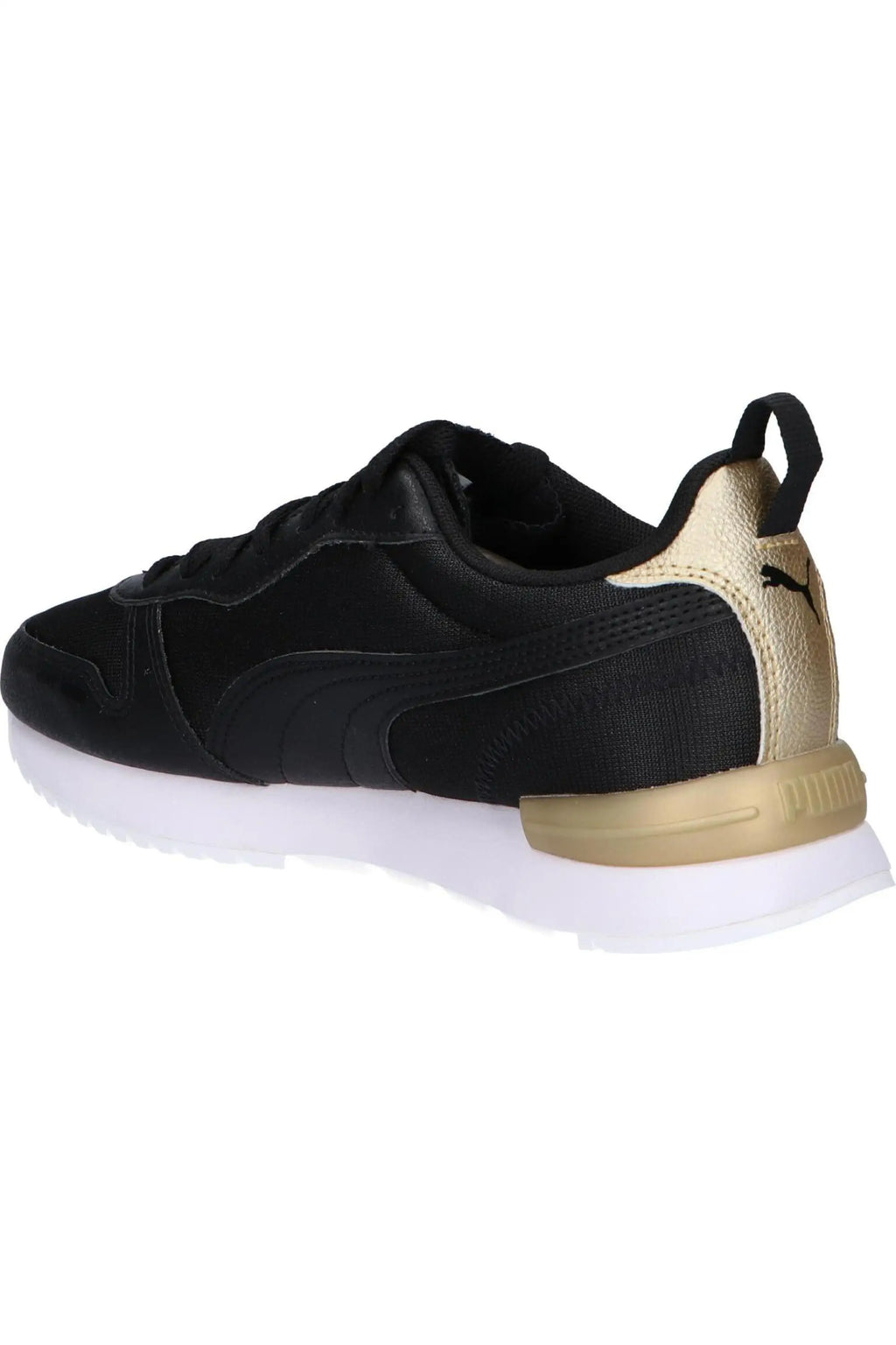Puma women's casual sneakers in black, made of synthetic leather and canvas, featuring a comfortable textile lining and rubber sole, perfect versatile footwear for all seasons, ideal women shoes for everyday wear.