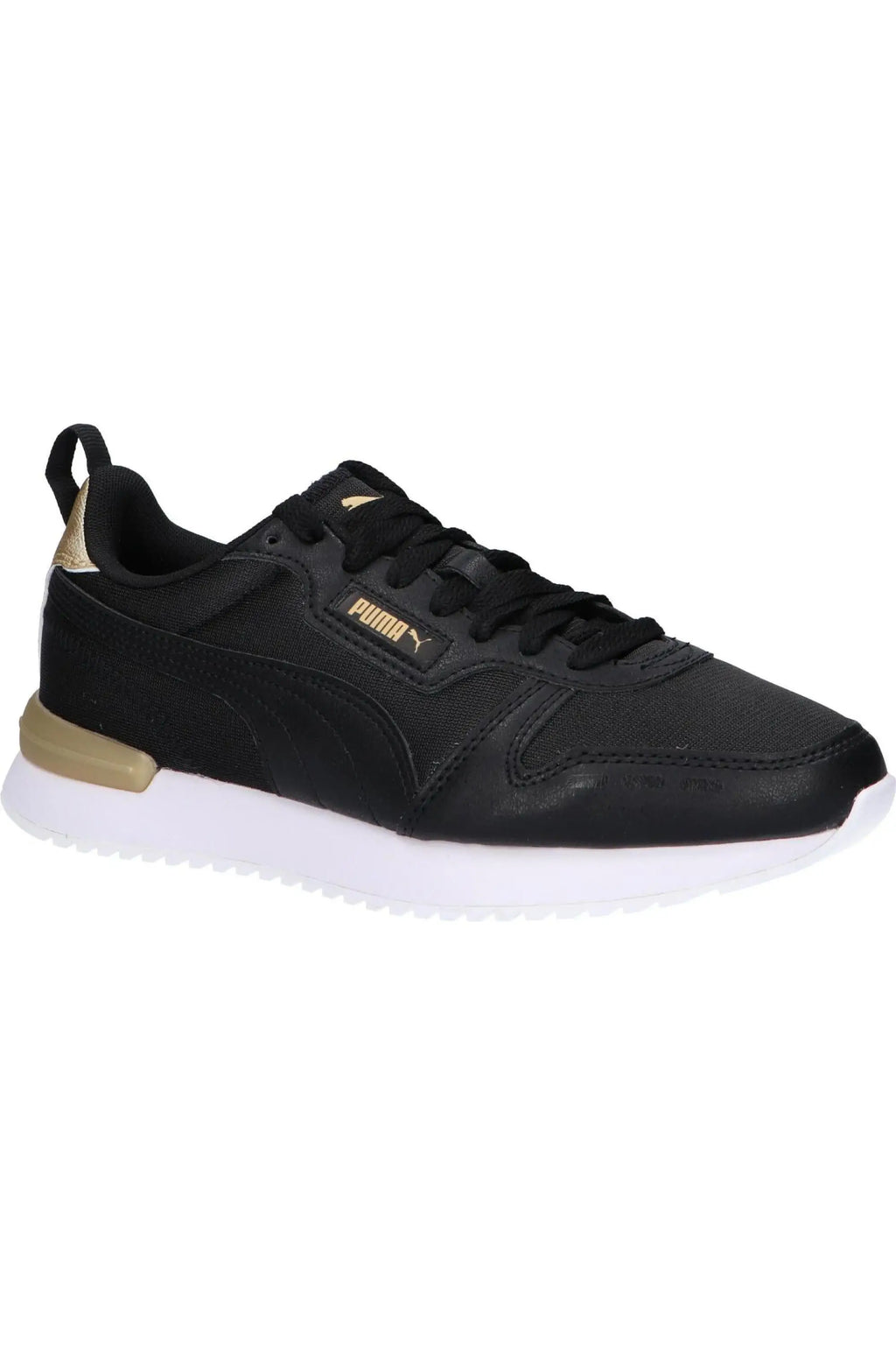 Puma women's casual sneakers in black, made of synthetic leather and canvas, featuring a comfortable textile lining and rubber sole, perfect versatile footwear for all seasons, ideal women shoes for everyday wear.