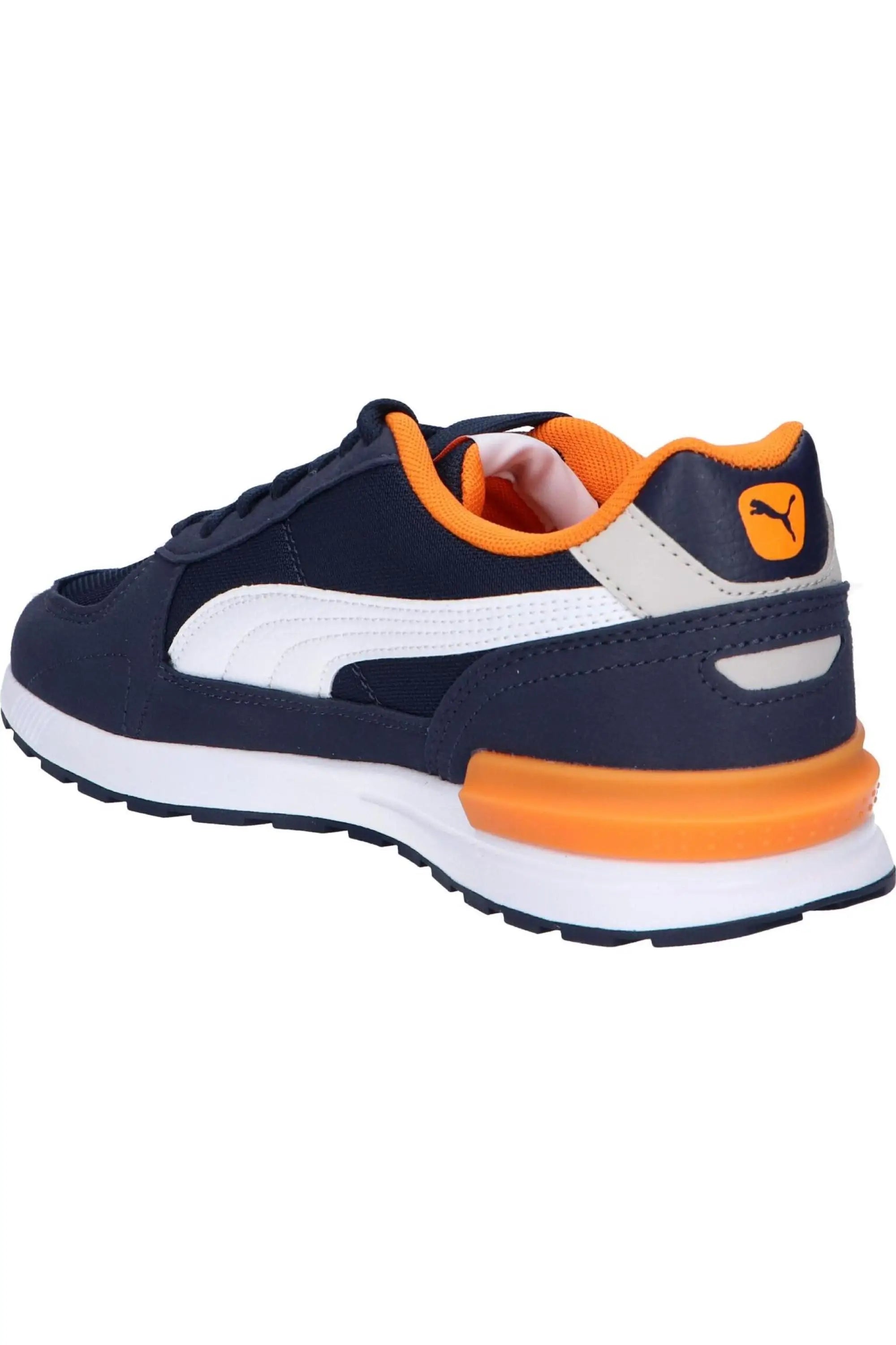 White Puma Casual Sneakers for Women, featuring lace-up closure, synthetic leather and canvas upper, textile lining, rubber sole, ideal comfortable women's shoes for autumn-spring seasons, versatile footwear in white.