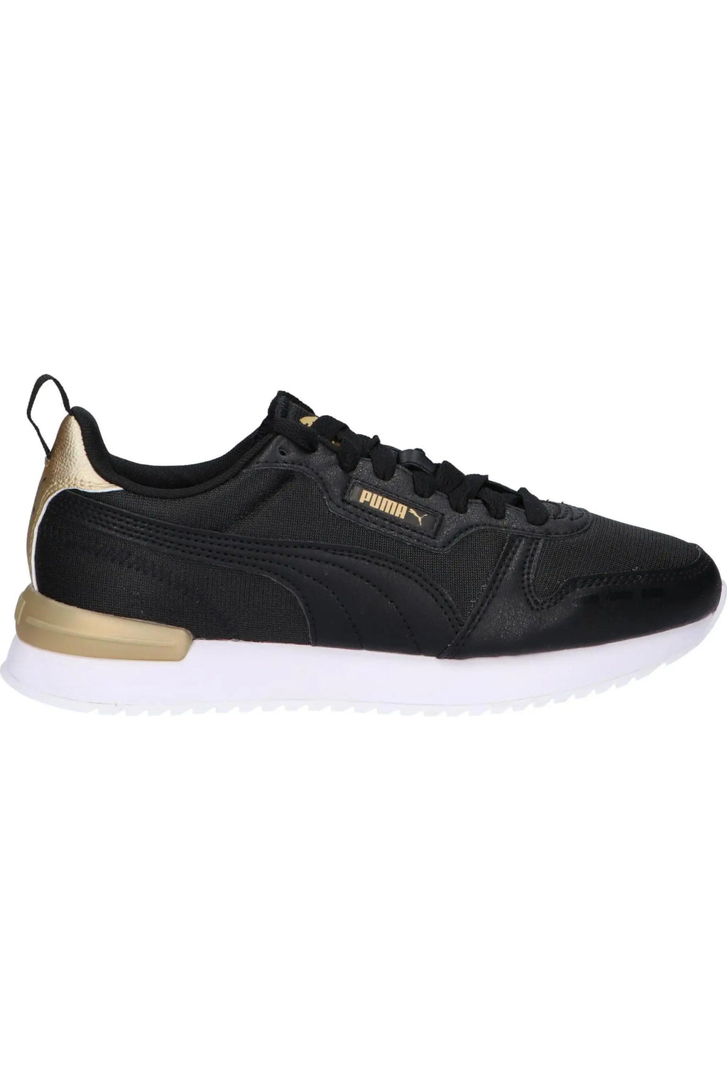 Puma women's casual sneakers in black, made of synthetic leather and canvas, featuring a comfortable textile lining and rubber sole, perfect versatile footwear for all seasons, ideal women shoes for everyday wear.