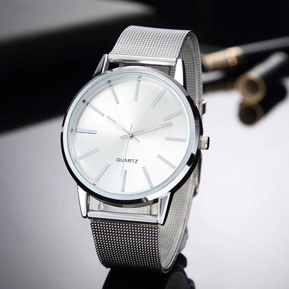 Luxury Women Watches 2025 New in Stylish Silver Minimalist Business Elegant Ladies Quartz Watch Leather Steel Clock Reloj Mujer