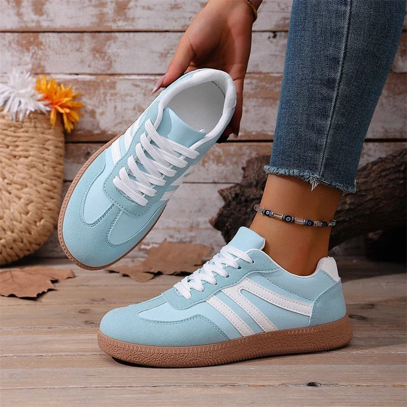 Zapatillas informales azules a la moda para mujer, zapatos deportivos antideslizantes para exteriores para mujer, zapatos de diseñador, zapatos planos cómodos, zapatillas deportivas para mujer