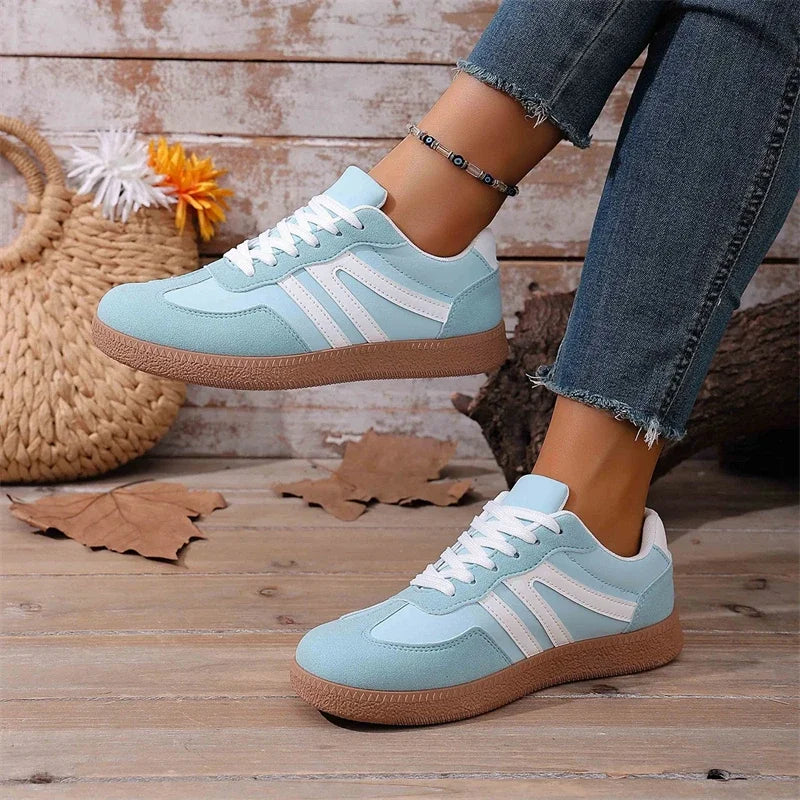 Zapatillas informales azules a la moda para mujer, zapatos deportivos antideslizantes para exteriores para mujer, zapatos de diseñador, zapatos planos cómodos, zapatillas deportivas para mujer