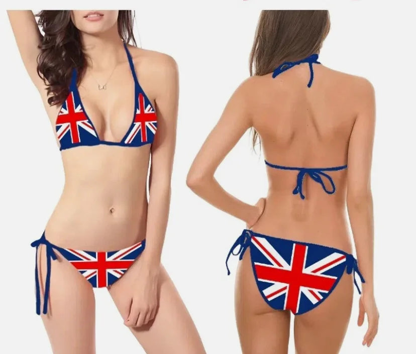 Bikini con estampado de Bandera Americana