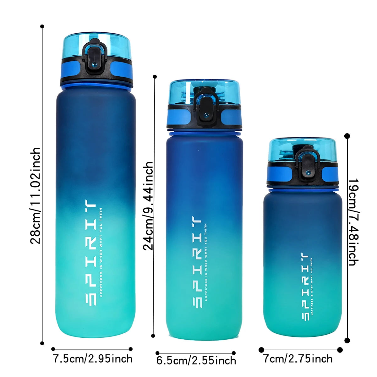 Botella de agua capacidad de 1000 ml/600 ml/750 ml para gimnasio