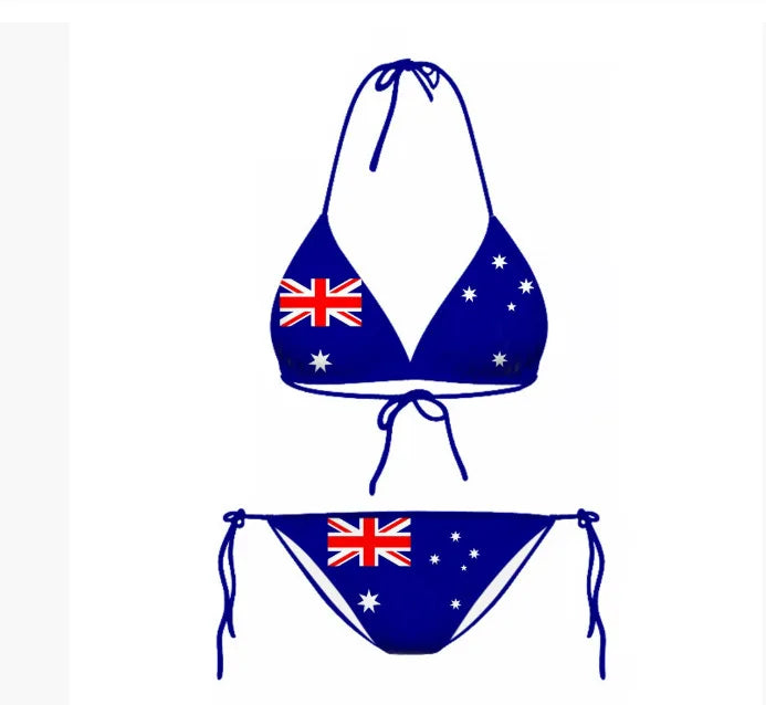 Bikini con estampado de Bandera Americana