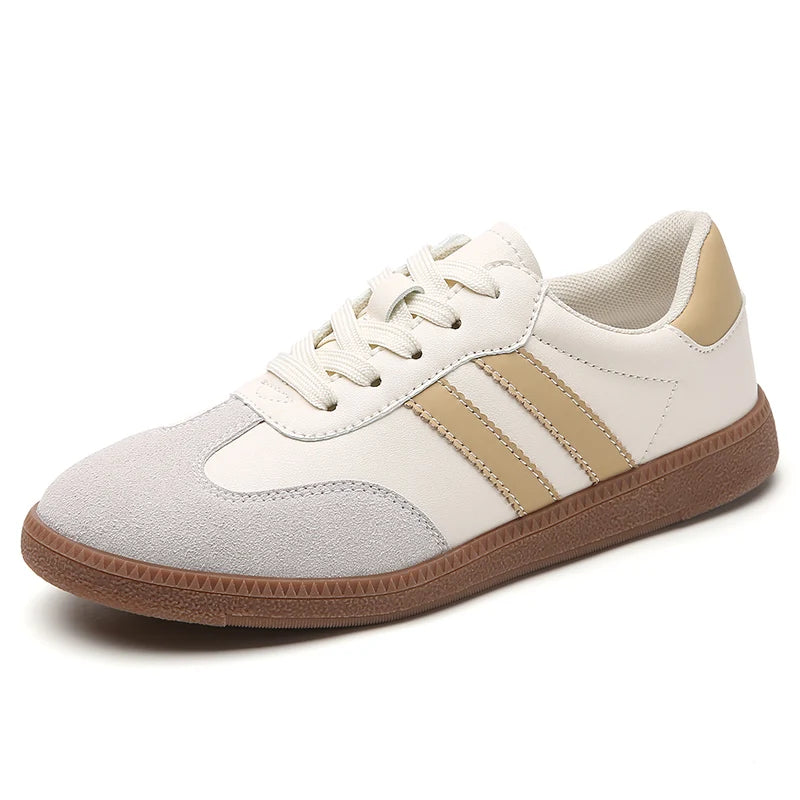Zapatos de mujer, zapatos planos informales a la moda, zapatos vulcanizados para mujer, zapatillas para caminar al aire libre, zapatos clásicos cómodos para mujer, negro y blanco