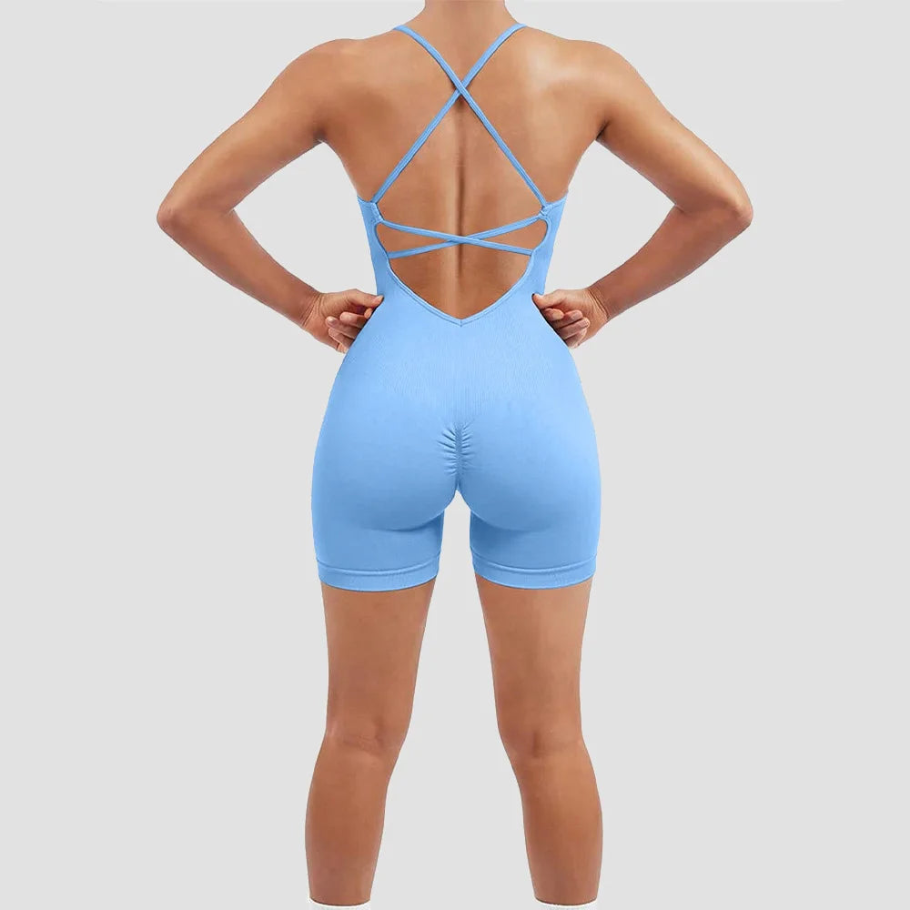 Mono deportivo sexy para mujer, ajustable, de una pieza, para correr.