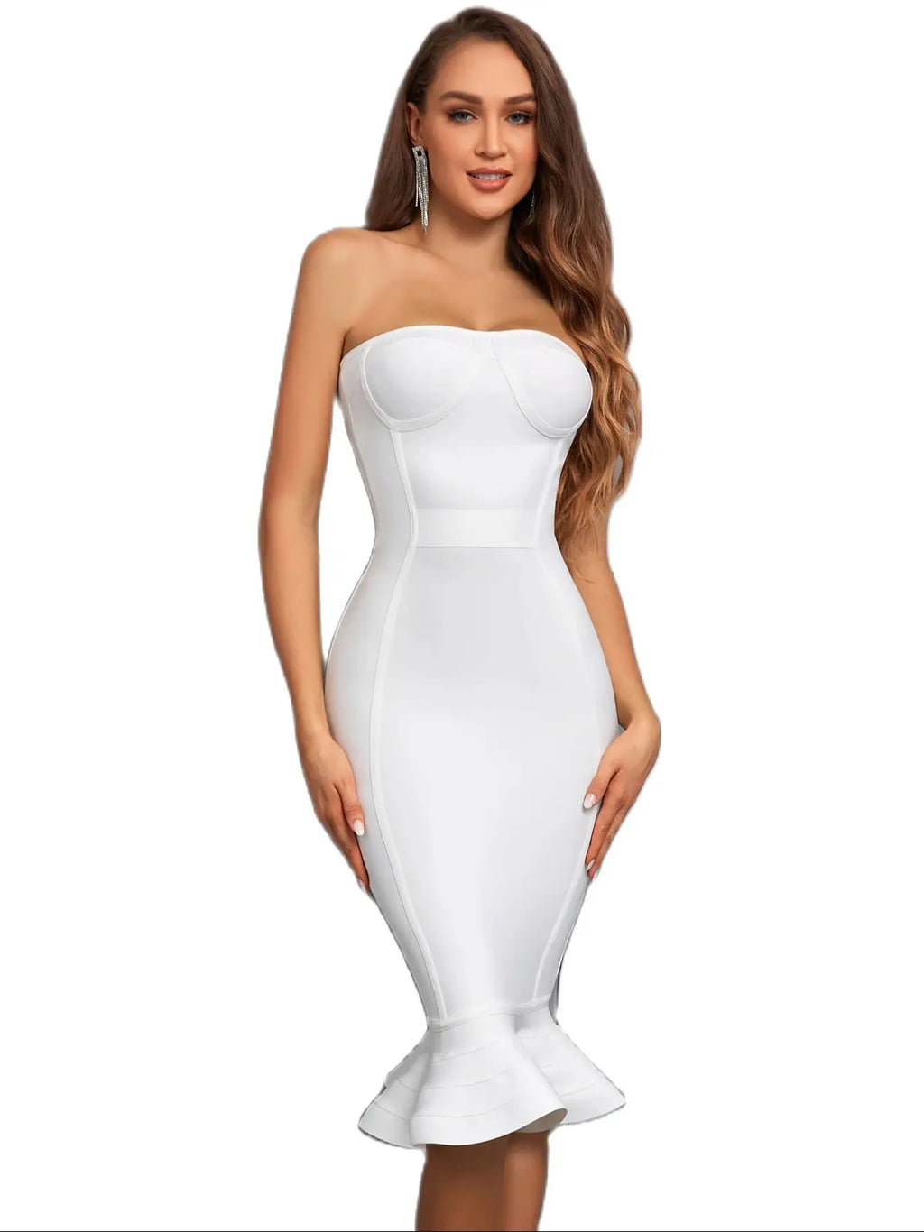 Vestido ajustado con volantes