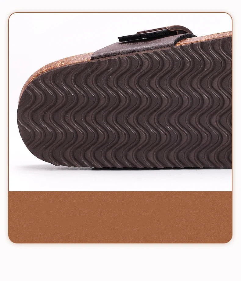 Chanclas de Corcho para Mujer CRACOMIN, Sandalias Planas de Corcho Suave, Chanclas de Playa de Moda de Verano, Sandalias Unisex Cómodas para el Hogar