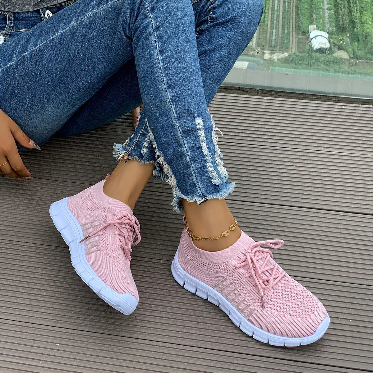 Zapatos informales amarillos de verano, zapatos planos para mujer, zapatillas de deporte de punto de malla transpirable, zapatos de tenis para mujer, zapatos ligeros para correr, zapatos de mujer