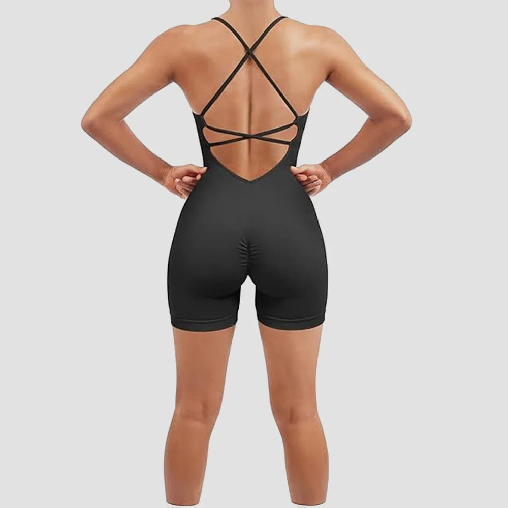 Mono deportivo sexy para mujer, ajustable, de una pieza, para correr.