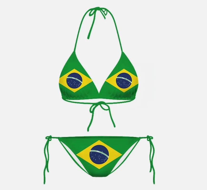 Bikini con estampado de Bandera Americana