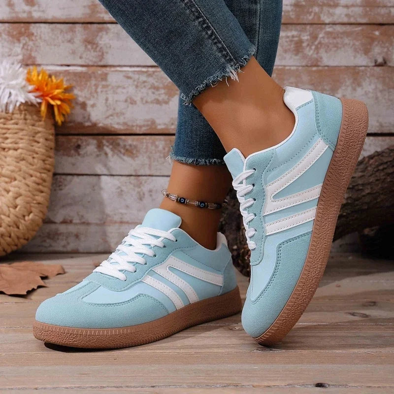 Zapatillas informales azules a la moda para mujer, zapatos deportivos antideslizantes para exteriores para mujer, zapatos de diseñador, zapatos planos cómodos, zapatillas deportivas para mujer
