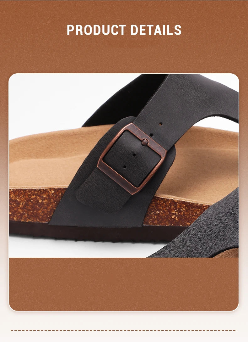 Chanclas de Corcho para Mujer CRACOMIN, Sandalias Planas de Corcho Suave, Chanclas de Playa de Moda de Verano, Sandalias Unisex Cómodas para el Hogar