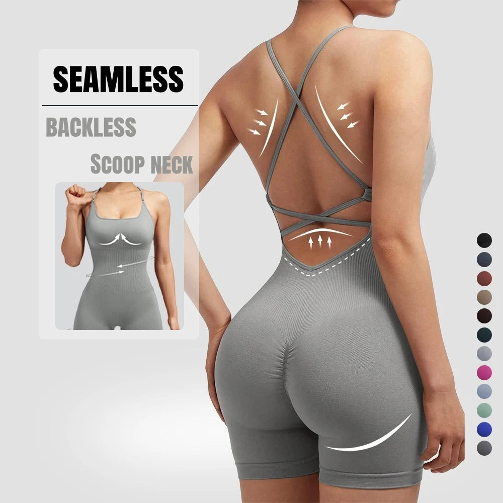Mono deportivo sexy para mujer, ajustable, de una pieza, para correr.