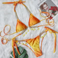 Bikini con tiras sexys y estampado degradado para mujer, modelo 2026