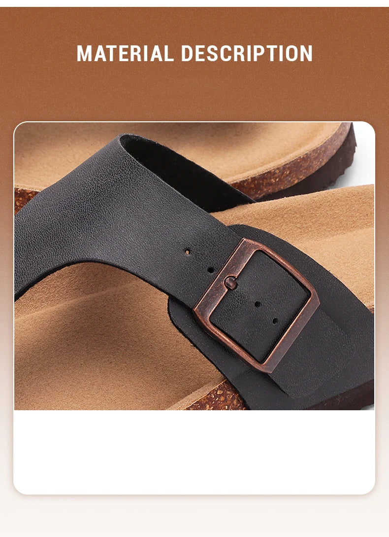 Chanclas de Corcho para Mujer CRACOMIN, Sandalias Planas de Corcho Suave, Chanclas de Playa de Moda de Verano, Sandalias Unisex Cómodas para el Hogar