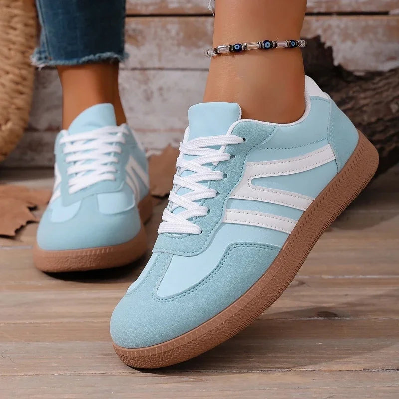Zapatillas informales azules a la moda para mujer, zapatos deportivos antideslizantes para exteriores para mujer, zapatos de diseñador, zapatos planos cómodos, zapatillas deportivas para mujer