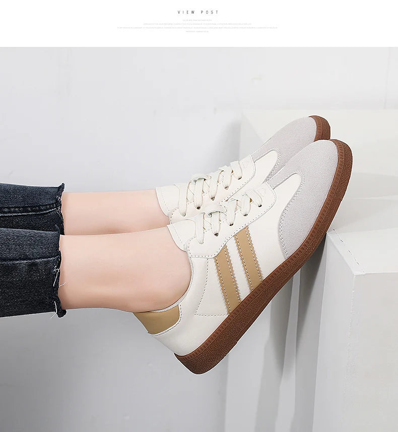 Zapatos de mujer, zapatos planos informales a la moda, zapatos vulcanizados para mujer, zapatillas para caminar al aire libre, zapatos clásicos cómodos para mujer, negro y blanco