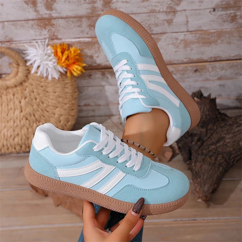 Zapatillas informales azules a la moda para mujer, zapatos deportivos antideslizantes para exteriores para mujer, zapatos de diseñador, zapatos planos cómodos, zapatillas deportivas para mujer