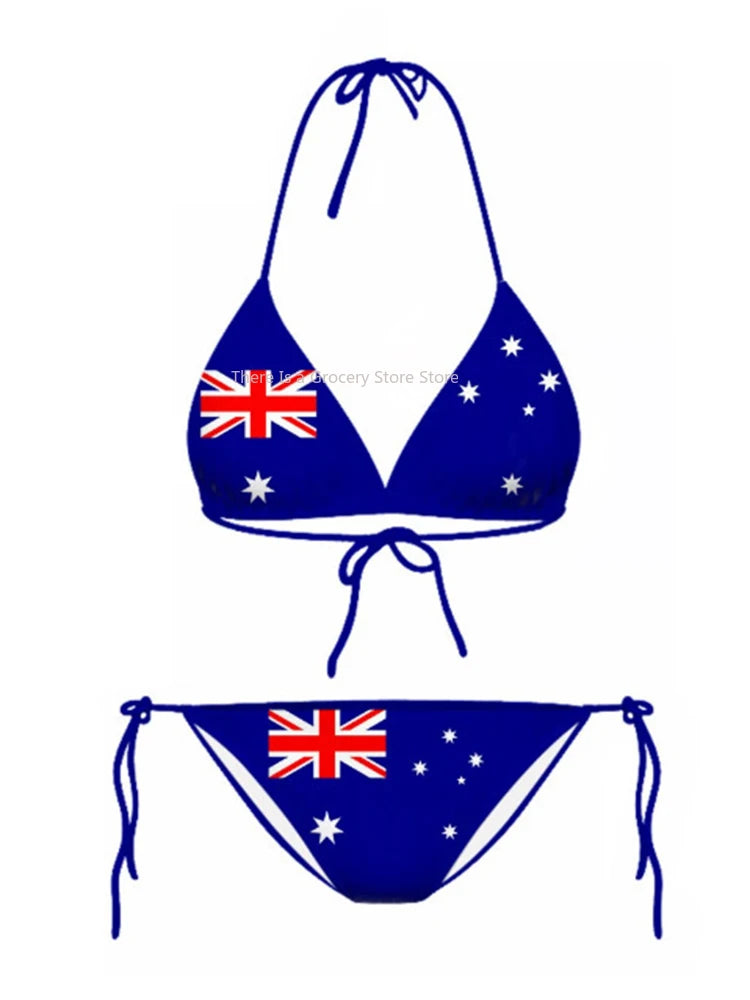 Bikini con estampado de Bandera Americana
