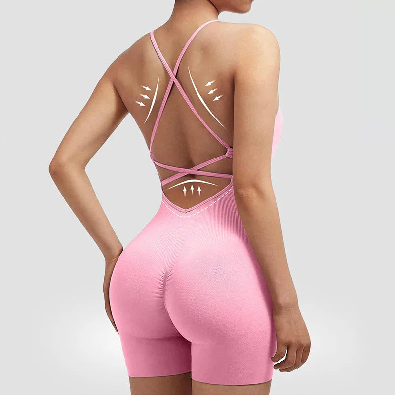Mono deportivo sexy para mujer, ajustable, de una pieza, para correr.