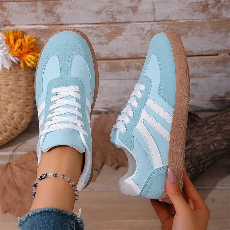 Zapatillas informales azules a la moda para mujer, zapatos deportivos antideslizantes para exteriores para mujer, zapatos de diseñador, zapatos planos cómodos, zapatillas deportivas para mujer