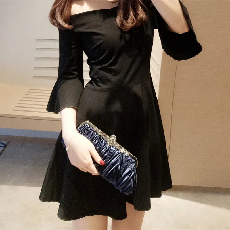 Fashion Women Evening Bag Satin Ladies Luxury Clutches Handbag Banquet Shoulder Bags Party Clutch Bridal Wedding Purse