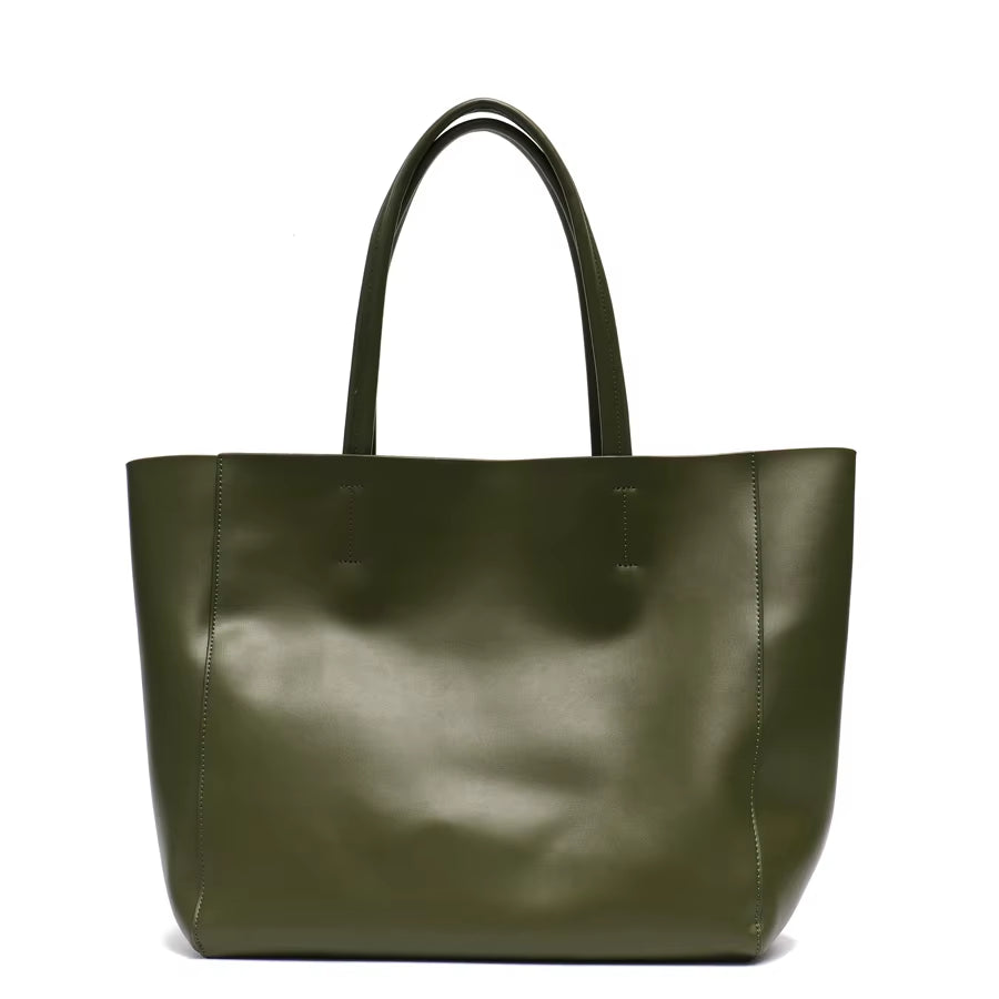 SC Luxury Brand Cow Leather Tote Bags Designer Cowhide Handbags Women Shoulder Bags Fashion Female Large Capacity Liner Bag