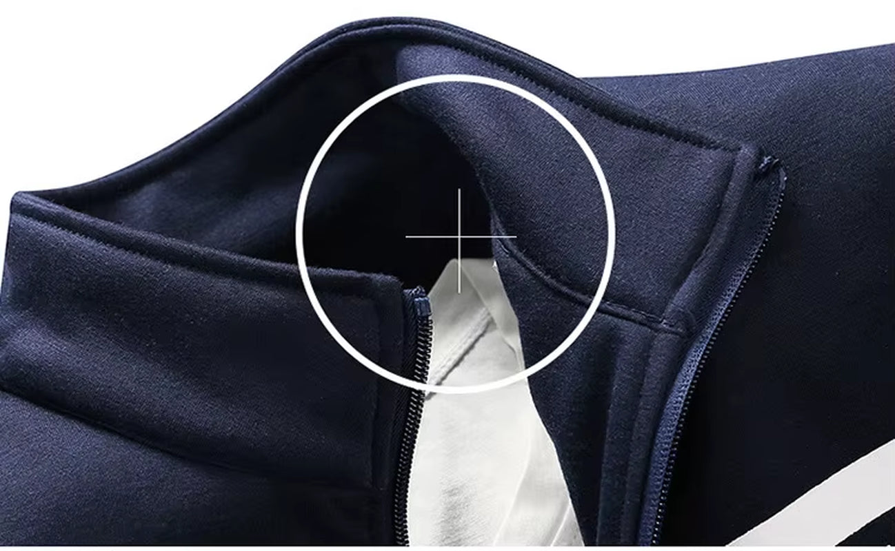 Autumn Men Sportwear Sets Tracksuit Male Outwear Sweatshirts Patchwork Men Hoodies Stand Collar Tracksuit Sets Clothing
